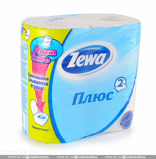 Туалетная бумага плюс 2-слойная "Zewa" 4шт