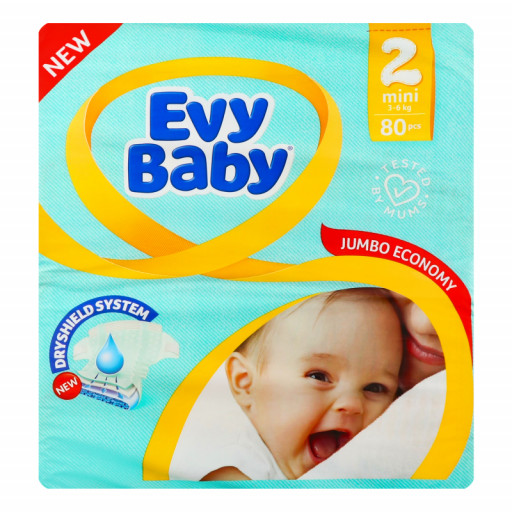 Подгузники Evy Baby 2 mini 3-6кг 80шт