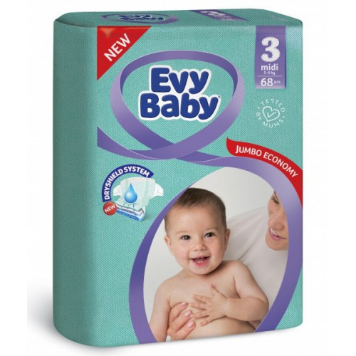 Подгузники Evy Baby 3 midii 5-9кг 68шт