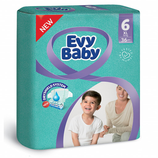 Подгузники Evy Baby 6 XL 16 кг+ 36 шт