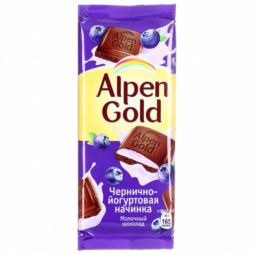 Шоколад черника и йогурт "Alpen Gold" 90гр